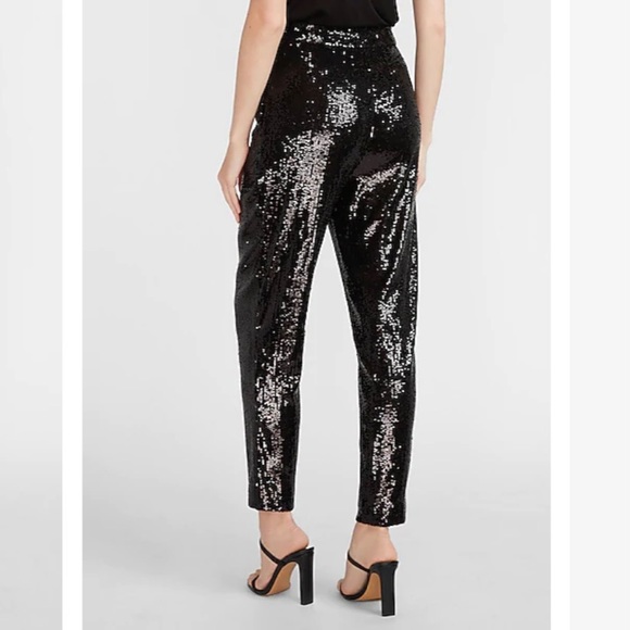 NWT Express High Waist Sequin Ankle Pant - Picture 2 of 16